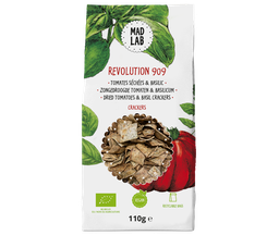 MadLab - Dried tomatoes &amp; basil crackers &quot;Revolution 909&quot; - 110gr
