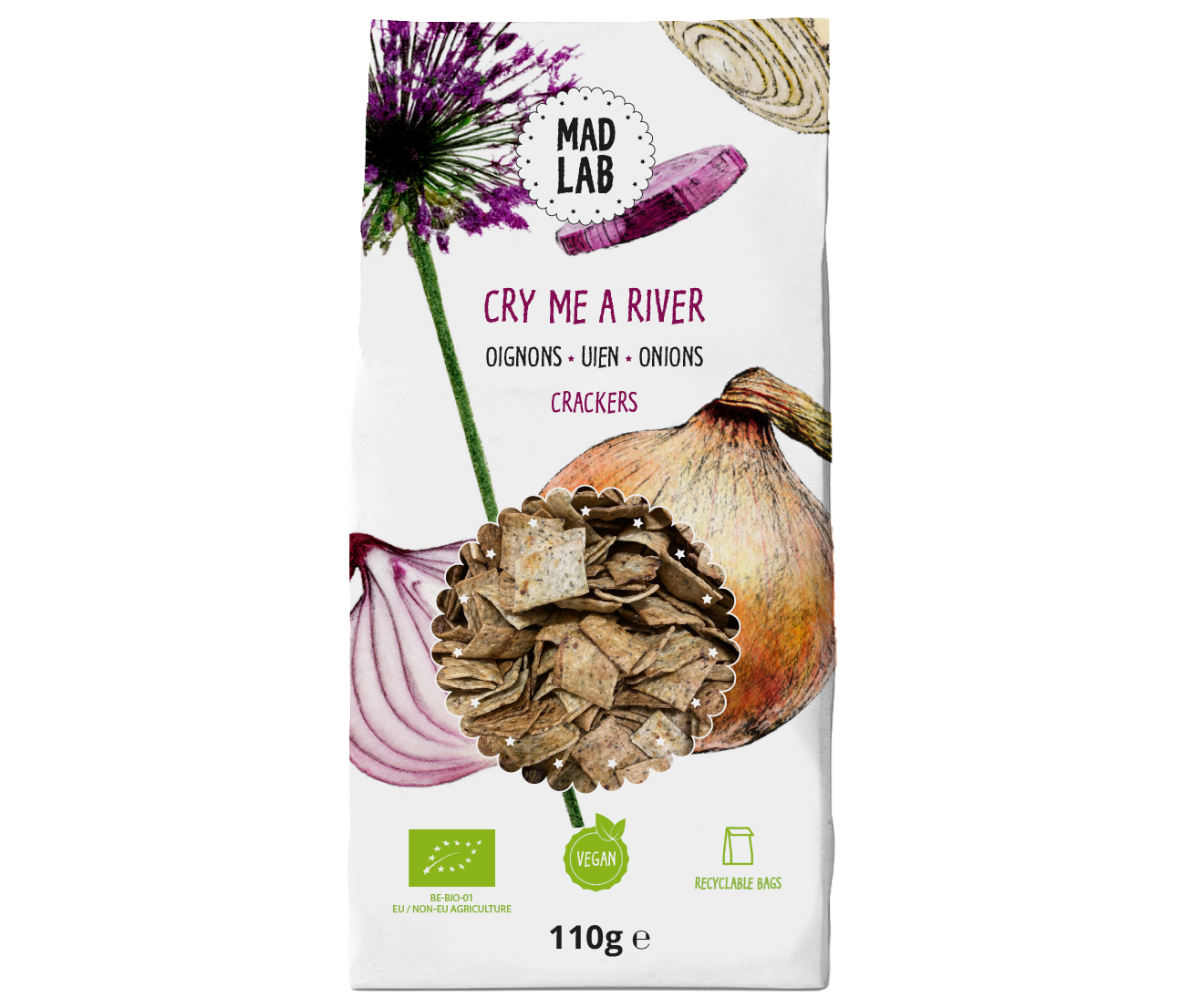 MadLab - Crackers aux oignons &quot;Cry me a river&quot; - 110gr
